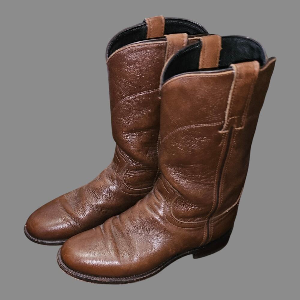 Dan Post Women's Brown Leather Western Cowboy Boots Size 6.5 M Pull On